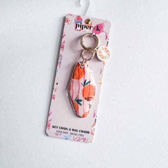Piper K Orange Print Keychain - Picture 2 of 3